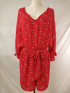 Jack by BB Dakota Women's Red/Black/White Romper Size Large